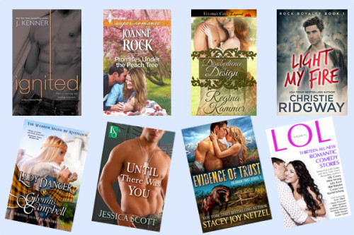 Hump Day books from J. Kenner, Joanne Rock, Regina Kammer, Christie Ridgway, Glynnis Campbell, Jessica Scott, Stacey Joy Netzel, and Julie Kent!