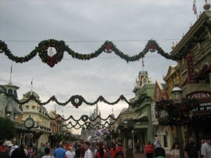 Main Steet U.S.A. during Christmas time.