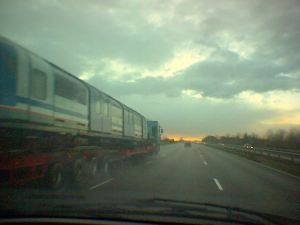 Waterloo & City Line Train travelling by road
