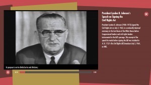 President Lyndon B. Johnson signed the Civil Rights Act on July 2, 1964, in a nationally televised ceremony in the White House before Congressional and civil rights leaders instrumental in the bill's passage.