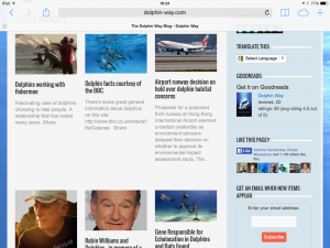 Dolphin Way website on iPad