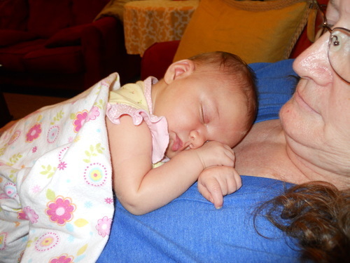 Liz with her newest gran, Felicity, born July 19th, 2014