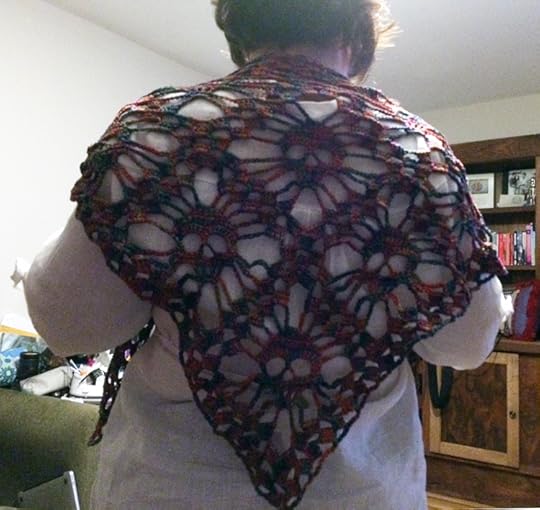 Shawl on person