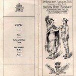 The menu for the 'Welcome Home Banquet' held for returning prisoners of war at Portadown on 30 January 1919