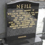 The Grave of William Neill DCM, his wife, Emily, and daughters Miriam and Olive