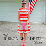 how to make an easy ribbon belt dress tutorial via Kristina J blog