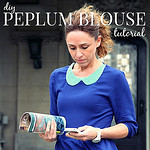 how to refashion a crop top into a peplum blouse 7