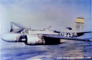 Douglas A-26C of the US 386th Bomb Group, Boxted, England, September 1944 (USAF photo)