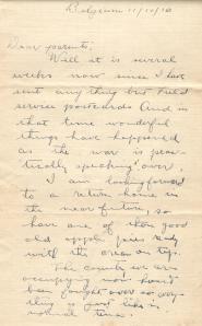 Fred's letter 1918