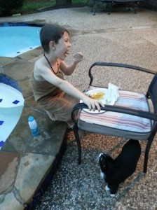 Today's muse: Dinner at the pool