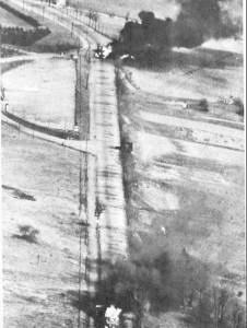 Strafing motor transport in France, 1944 (US Army Air Force photo)
