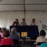 Adaptations panel to start the festival. With Margie Stohl and Frances Mayes. She put up with us.