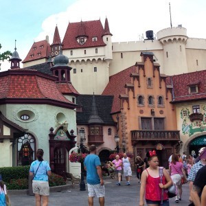 The plaza in the Germany Pavilion