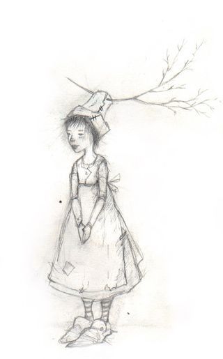 Little Person with Tree Hat (from one of my sketchbooks)