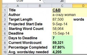Today's muse: Word tracking spreadsheet