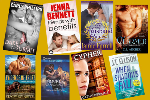 Hump Day books from Carly Phillips, Jenna Bennett, Jamie Farrell, C.J. Archer, Stacey Joy Netzel, Linda Thomas-Sundstrom, Cathy Perkins, and JT Ellison!