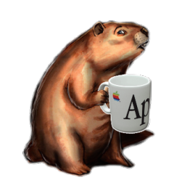 Thimblerig Apple mug