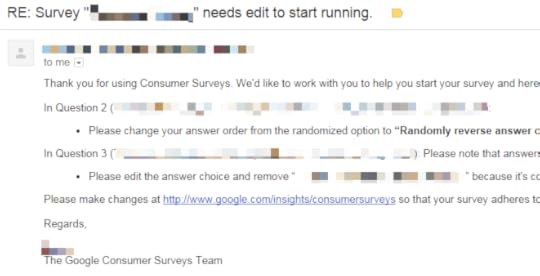 Screenshot of email from Google