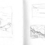 I started day 3 with a bunch of thumbnail sketches before getting into paint