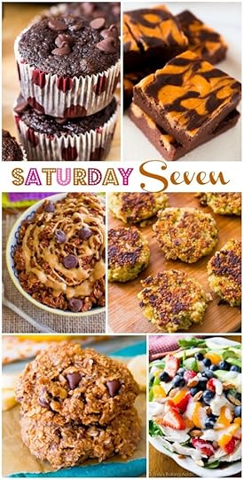 Seven Must-Make Healthier recipes including pumpkin cheesecake brownies, peanut butter chocolate granola, banana breakfast cookies, strawberry salad, and more!