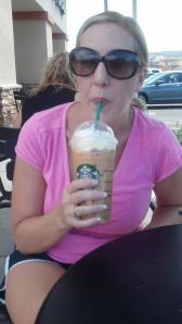 Stopping for a much needed coffee in the middle of the bike ride.