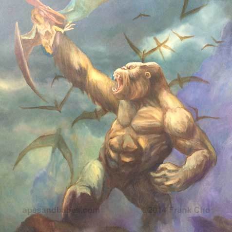 Frank Cho King Kong painting in progress