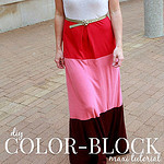 how to make a diy colorblock maxi dress tutorial via Kristina J blog