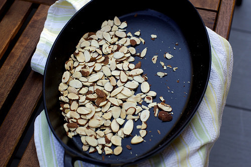cooling the almonds outside