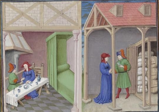 « Le livre appellé Decameron, autrement le prince Galeot surnommé, qui contient cent nouvelles racomptées en dix jours par sept femmes et trois jouvenceaulx, lequel livre ja pieça compila et escripvi Jehan Boccace de Celtald en langaige florentin, et qui nagueres a esté translaté premierement en latin et secondement en françois, a Paris, a l'ostel de noble, sage et honneste homme Bureau de Dampmartin, citoien de Paris, escuier conseillier de trés puissant et trés noble prince Charles, VI e de son nom, roy de France, par moy Laurent de Premierfait, famillier dudit Bureau, lesqueles deux translations, par trois ans faites, furent accomplies le quinziesme jour de juing l'an mil quatre cens et XIIII »