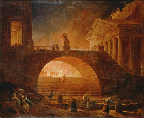 "The Fire of Rome," painting by Hubert Robert