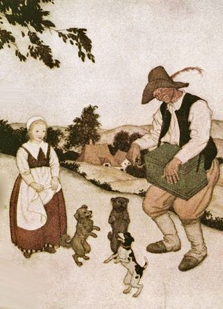 White Caroline and the Dancing Dogs by Edmund Dulac