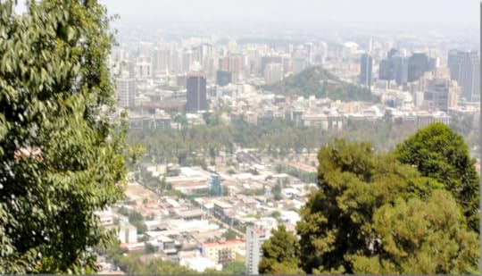 View of Santiago Chile from San Cristbal