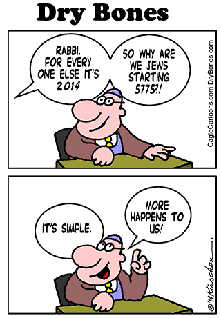 Kirschen, jewish, jewish culture, Dry Bones, Dry Bones cartoon, holiday, Rosh HaShana, high holidays, New Year,
