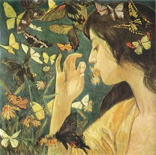 A detail from a mural by Phoebe Traquair