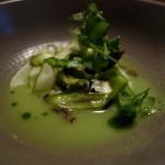 Green Asparagus Roasted and Raw, Yogurt, Black Olive, Almonds