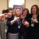Penny insisted on throwing signs (though I have no idea what 'signs' we're throwing) Me, Sarah Dosher, Kim Stedronsky and Penny Reid