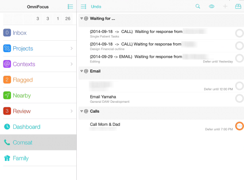 Comsat Perspective - OmniFocus 2 iPad