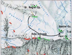 Map of the actual Hohe Schneide tunnel, which took 7 months to build.