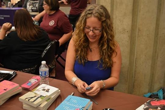 Laura Florand signing at the Fall for the Book Festival. Photo courtesy of Elisabeth of Cooking Up Romance.