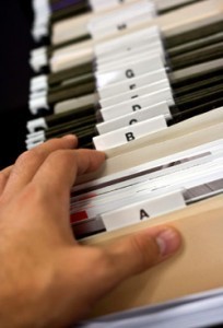 Picture of someone filing