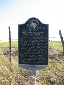 A few yards from the spot Britt Johnson was killed by Comanches