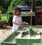 Then we went outside to play in my sandbox.