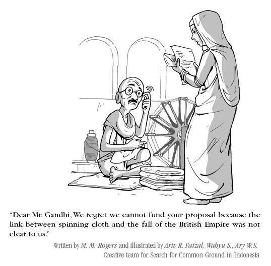 Gandhi v logframe cartoon