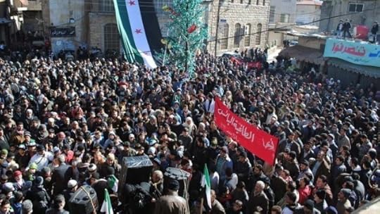 Manifestazione pacifica a Zabadani, regione di Damasco, 2012