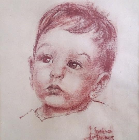 Y así me retrató a mí cuando era bebé.