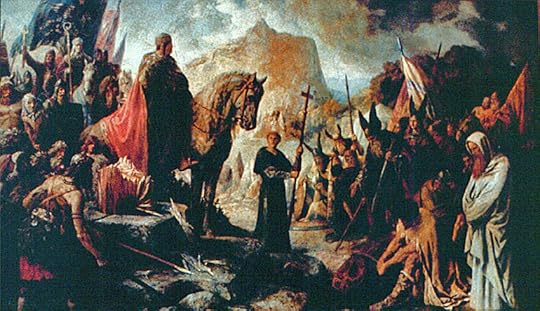 An 1880 mural of the Irminsul’s destruction by Hermann Wislicenus 