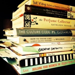 What my book stack usually looks like