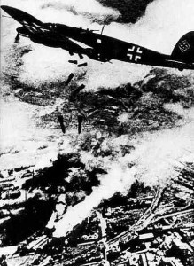 German Heinkel He 111 bomber over Warsaw, September 1939