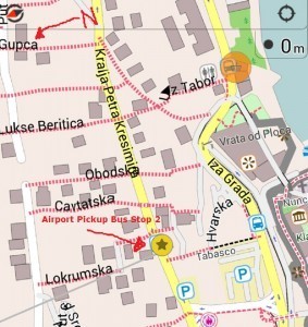 Amazong things to do in Dubrovnik, Airport pickup bus stop 3