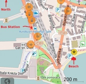 Map of Split. Amazing things to do in Split, Croatia